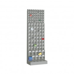 PRACTIBOX atvilktņu bloks ar 112 caurspīdīgu atveramu nodalījumu.