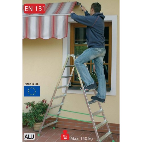 Divpusējās mājsaimniecības kāpnes 2x6 pakāpieni