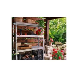 Outdoor wide-span shelf with lattice shelves
