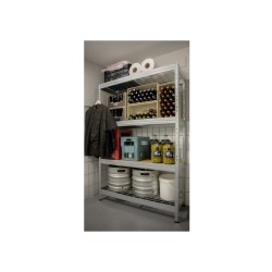 Outdoor wide-span shelf with lattice shelves, 1800x1500x600 mm