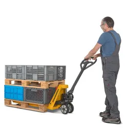 Jungheinrich AM 20 rokas palešu ratiņi, kravnesība 2000 kg, dakšu garums 1150 mm, poliuretāns, tandēma riteņi