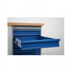 Storage workbench with 6 drawers, oak board