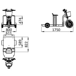 Platformas skrejritenis eTRIKE PLS 175