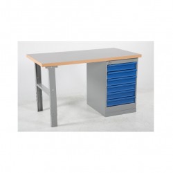 Darba galds ar 6 atvilktnēm un vinila pārklājumu virsmai