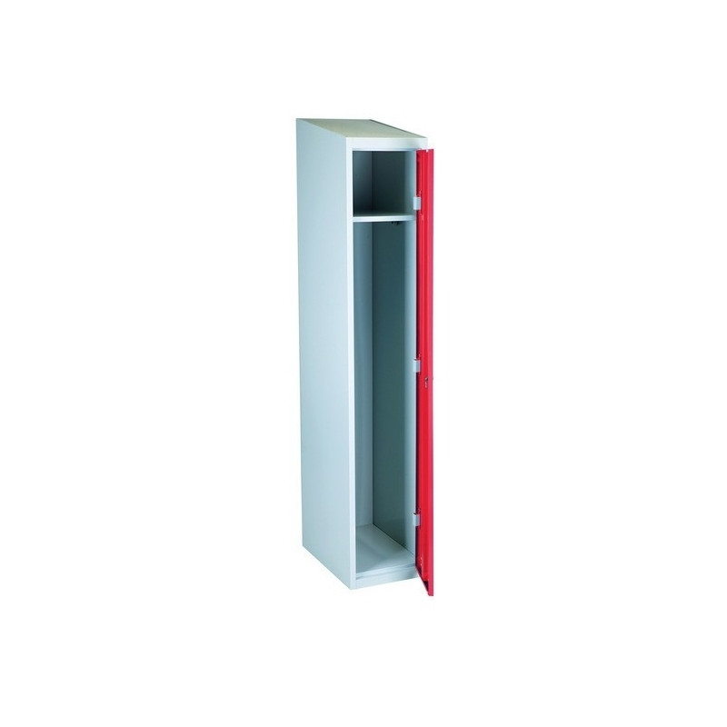 Rūbų spintelė SWED 1, 1 durys, Raudona/Pilka
