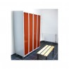 Locker 2 doors SWED 2 Red/Grey