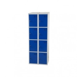 Storage locker, 8 compartments, Blue/Grey