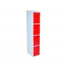 Storage locker, 4 compartments, Red/Grey