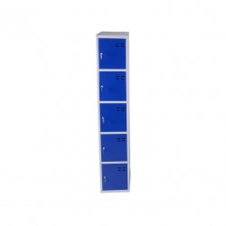 Storage locker, 5 compartments, Blue/Grey