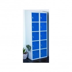 Storage locker, 10 compartments, Blue/Grey