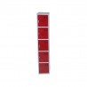 Storage locker, 5 compartments, Red/Grey